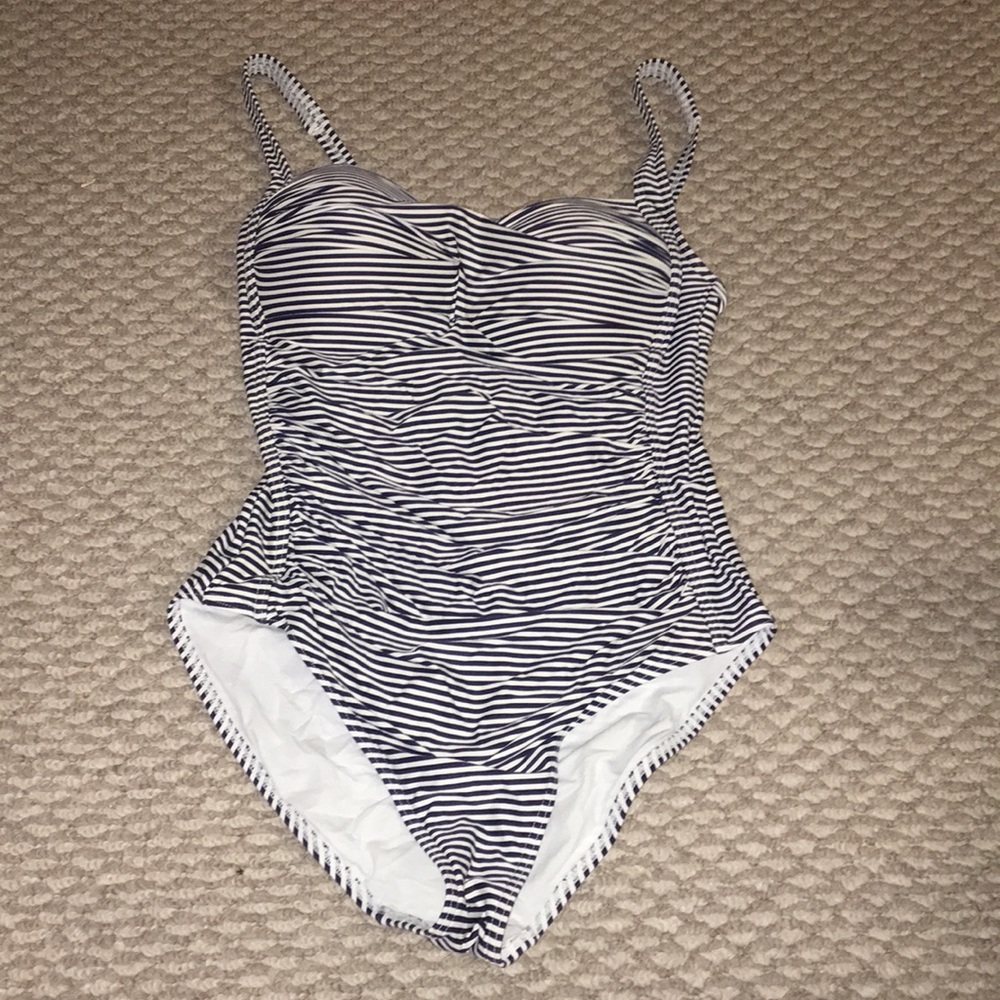 Navy and white one piece